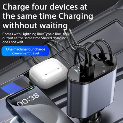 4 in 1 Retractable Car Charger 